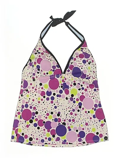Pre-owned Nike Swimsuit Top Purple Polka Dots Pattern Swimwear