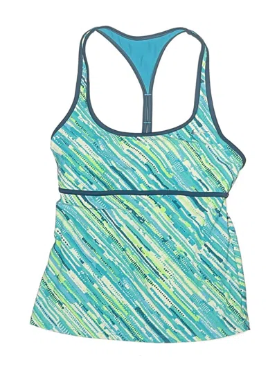 Pre-owned Nike Swimsuit Top Teal Print Pattern Swimwear