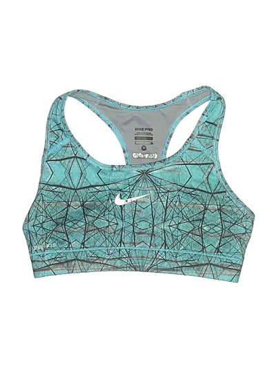 Pre-owned Nike Swimsuit Top Teal Swimwear In Blue