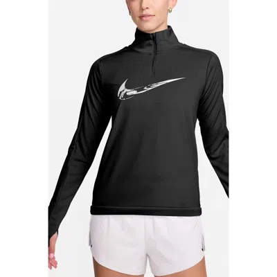 Nike Swish Half-zip Jacket In Black/white