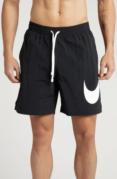 Nike Swoosh 7-inch Swim Trunks In Black