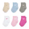 Nike Swoosh Baby/toddler Ankle Socks (6 Pairs) In Pink