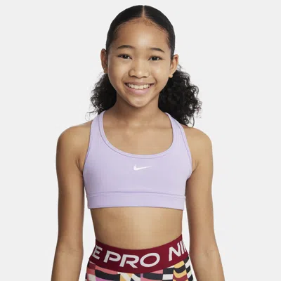 Nike Swoosh Big Kids' (girls') Sports Bra In Purple