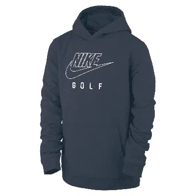 Nike Swoosh Club Fleece Big Kids' Golf Pullover Hoodie In Blue