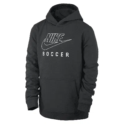 Nike Swoosh Club Fleece Big Kids' Soccer Pullover Hoodie In Black