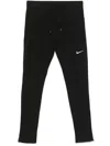 Nike Swoosh-detail Performance Leggings In Black