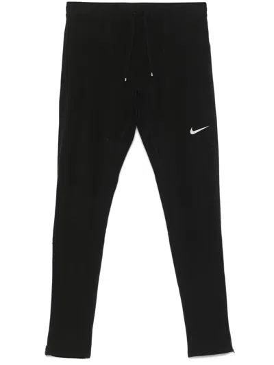 Nike Swoosh-detail Performance Leggings In Black