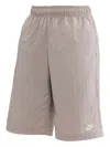 Nike Swoosh-embroidered Elastic-waist Shorts In Gray