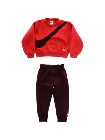 Nike Kids' Swoosh Essentials Tracksuit In Red