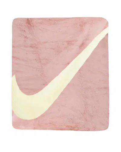 Pre-owned Nike Swoosh Faux Fur Blanket In Pink Oxford/cashmere