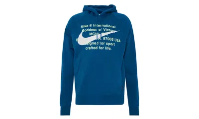Nike Swoosh French Terry Hoodie In Blue