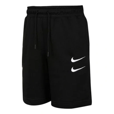 Nike Swoosh French Terry Short Alphabet Printing Casual Sports Shorts Black