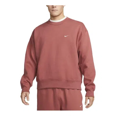 Nike Swoosh Logo Crew Neck Sweatshirt 'rose' In Red