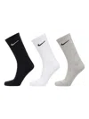 Nike Swoosh-logo Cushioned Socks (pack Of Three) In Gray