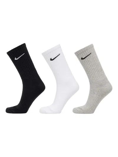 Nike Swoosh-logo Cushioned Socks (pack Of Three) In Gray