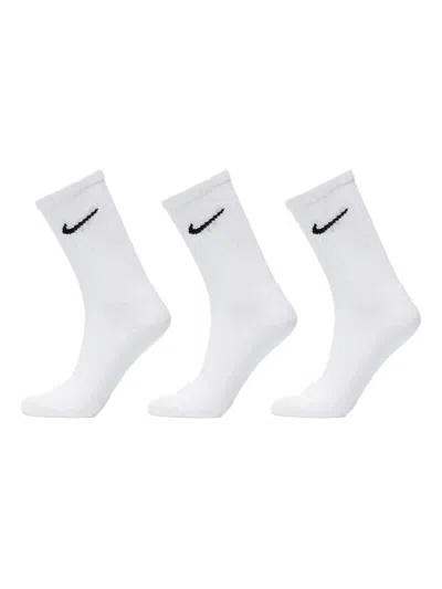 Nike Swoosh-logo Cushioned Socks (pack Of Three) In White