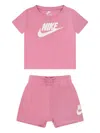 Nike Swoosh Logo-print Shorts Set In Pink