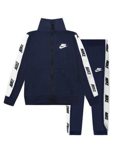 Nike Kids' Swoosh Logo-print Tracksuit In Blue