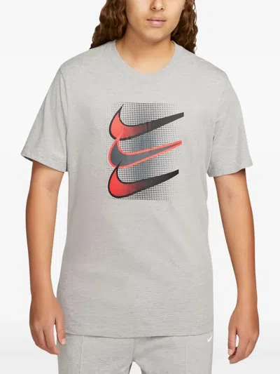 Nike Swoosh-logo Short-sleeve T-shirt In Gray