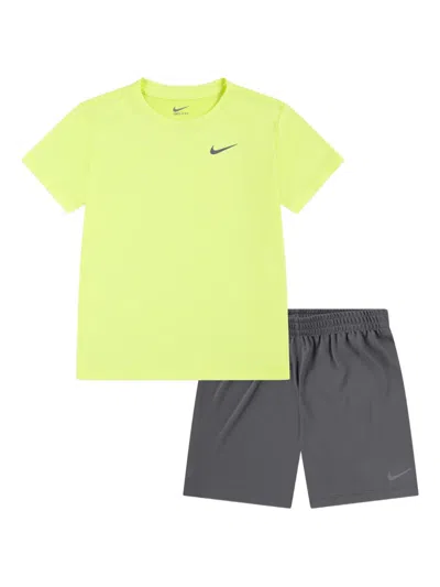 Nike Kids' Swoosh-logo Shorts Set In Green