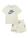 Nike Swoosh Logo Shorts Set In Neutral