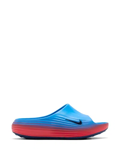 Nike Swoosh Logo-plaque Sandals In Blue