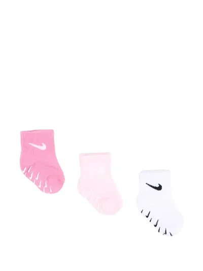Nike Babies' Swoosh Logo-print Socks In Pink