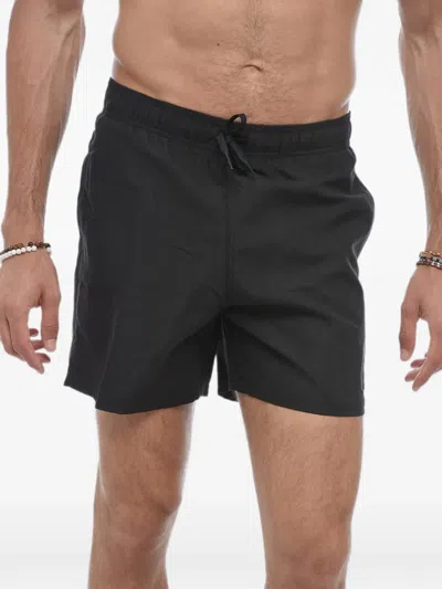 Nike Swoosh Logo-print Swim Shorts In Black