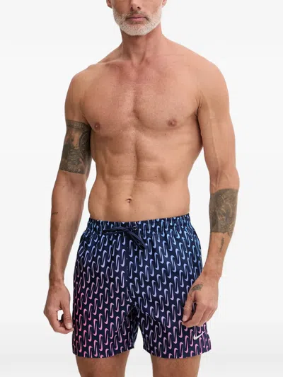 Nike Swoosh Logo-print Swim Shorts In Blue