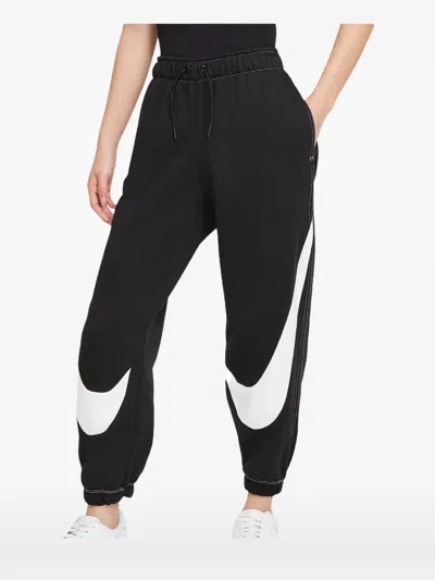Nike Swoosh Logo-print Track Trousers In Black