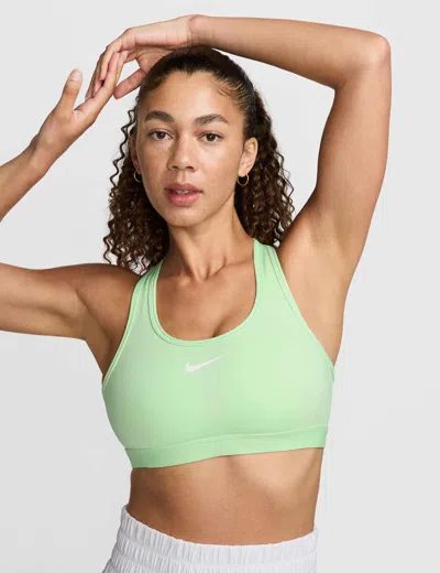 Nike Swoosh Medium Support Bra In Green