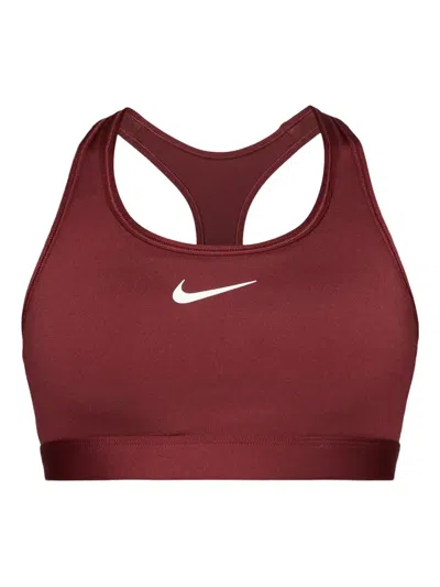 Nike Swoosh Medium Support Sports Bra In Burgundy