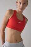 Nike Swoosh Medium Support Sports Bra In University Red, Women's At Urban Outfitters