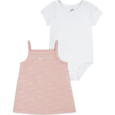 NIKE NIKE SWOOSH MOTION COTTON BODYSUIT & DRESS SET