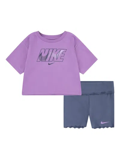 Nike Babies' Swoosh Motion Shorts (set Of Two) In Blue