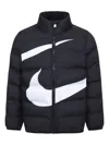Nike Little Kids' Wrapped Swoosh Debossed Quilted Jacket In Black
