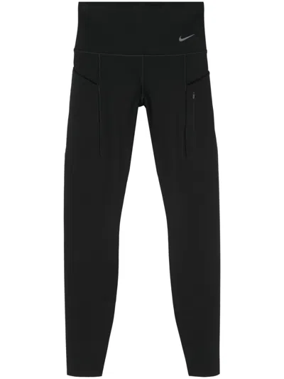 Nike Swoosh-print Leggings In Black