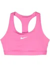 Nike Swoosh-print Sports Bra In Pink