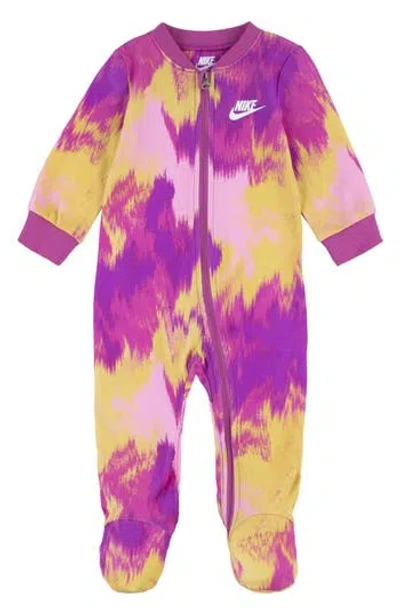 Nike Babies'  Swoosh Printed Club Footie Coverall In Pink Foam