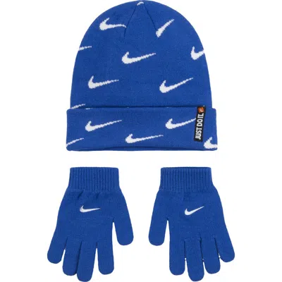 Nike Kids'  Swoosh Repeat Beanie In Blue