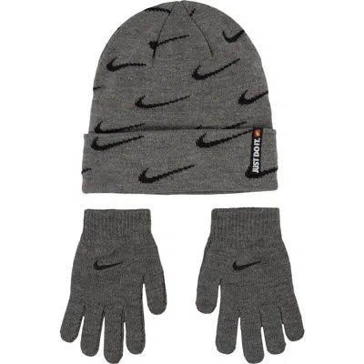 Nike Kids'  Swoosh Repeat Beanie In Gray