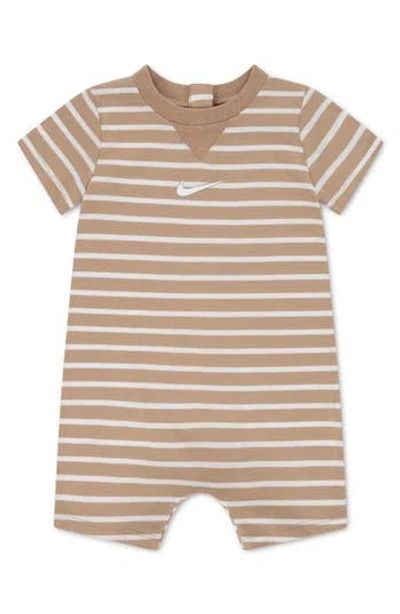 Nike Kids'  Swoosh Romper In Brown