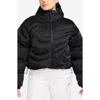 Nike Swoosh Series Water Resistant Therma-fit Oversize Down Puffer Jacket In Black