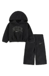Nike Logo-embroidered Tracksuit Set In Black