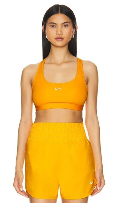 Nike Swoosh Sports Bra In Yellow