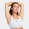 Nike Swoosh Sports Bra Women's Blue Tint Stretch Padded Racerback Fts556 In White