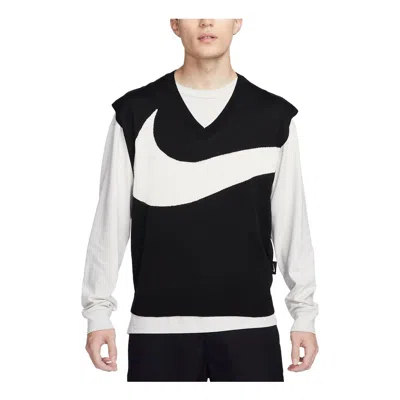 Nike Swoosh Sweater Vest 'black White'