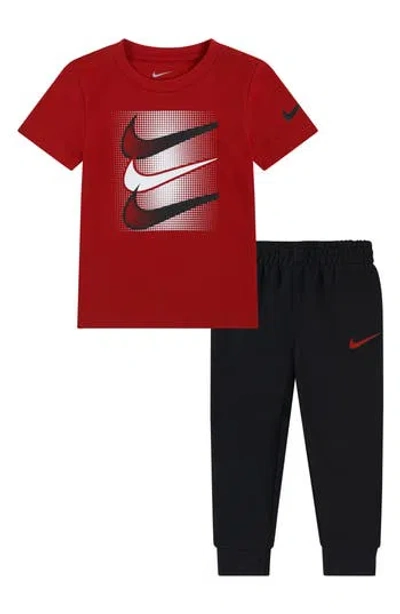 Nike Babies'  Swoosh T-shirt & Joggers Set In Brown