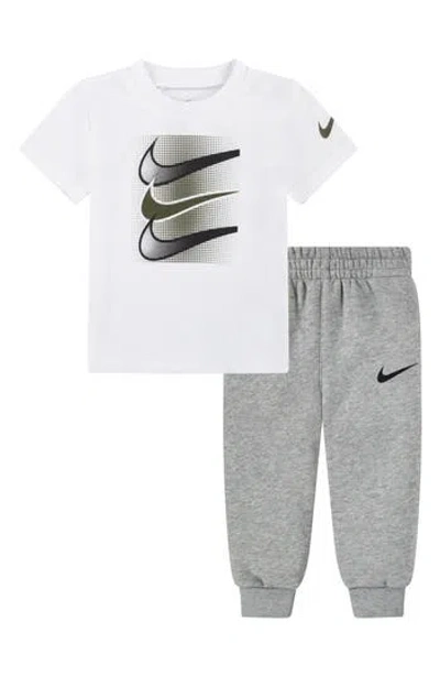 Nike Babies'  Swoosh T-shirt & Joggers Set In Brown