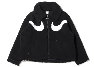 Pre-owned Nike Swoosh Womens Fullzip Jacket (asia Sizing) In Black/white